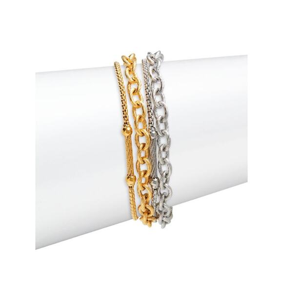 Alor Multi-Layered Bracelet, 18k White Gold & Stainless Steel, 7.5" Length - Picture 1 of 9